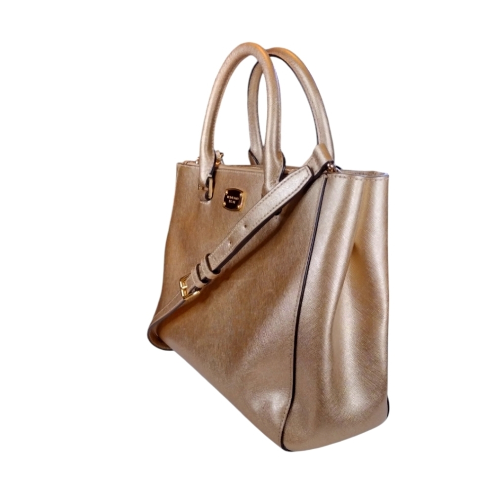 Michael Kors Metallic Gold Retired Satchel - Picture 2 of 12